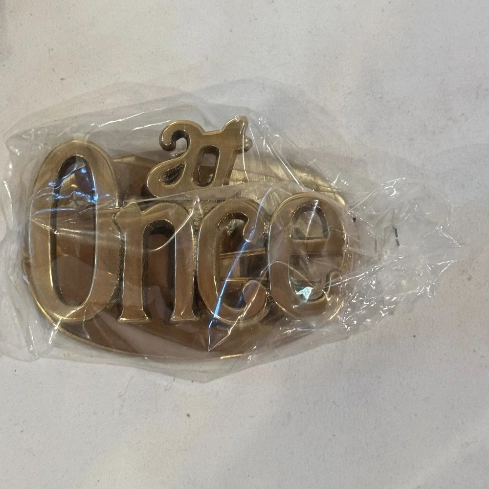 NEW Vintage Solid Brass Paper Clip At Once Desk‎ Reminder Hollywood Regency